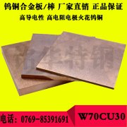 W70CU30钨铜合金电极钨铜棒 导热导电性能优钨铜板